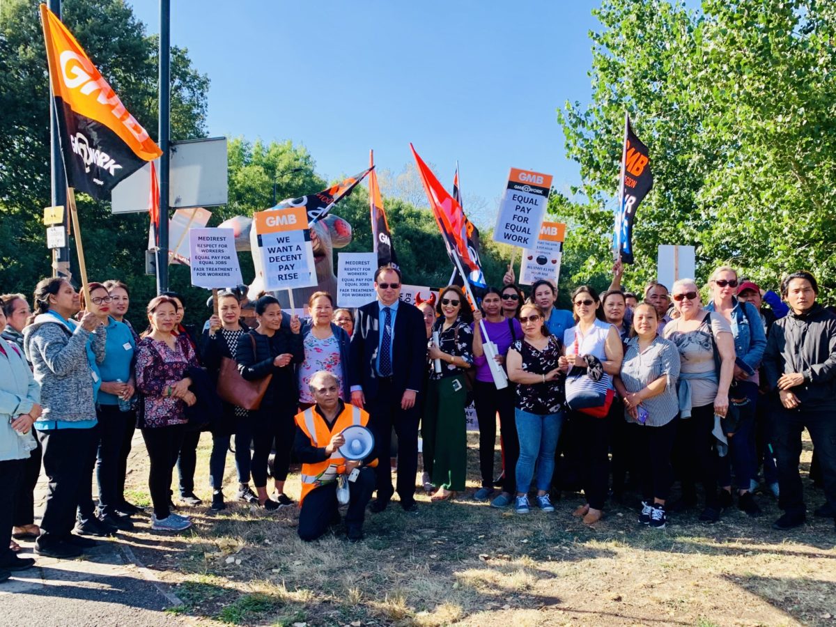 Gareth with Northwick Park workers
