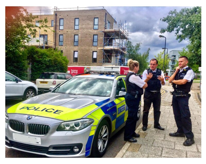 Gareth Thomas MP on ride along with local police